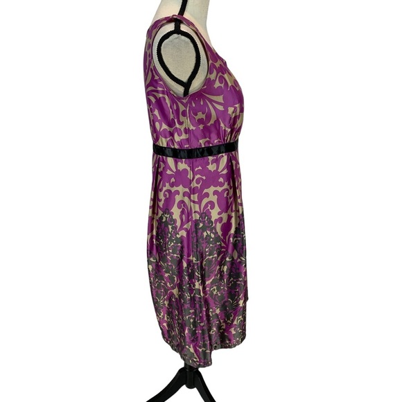 Delias Sleeveless Color Block Print Dress - Purple Cream - size 7 - Picture 2 of 7